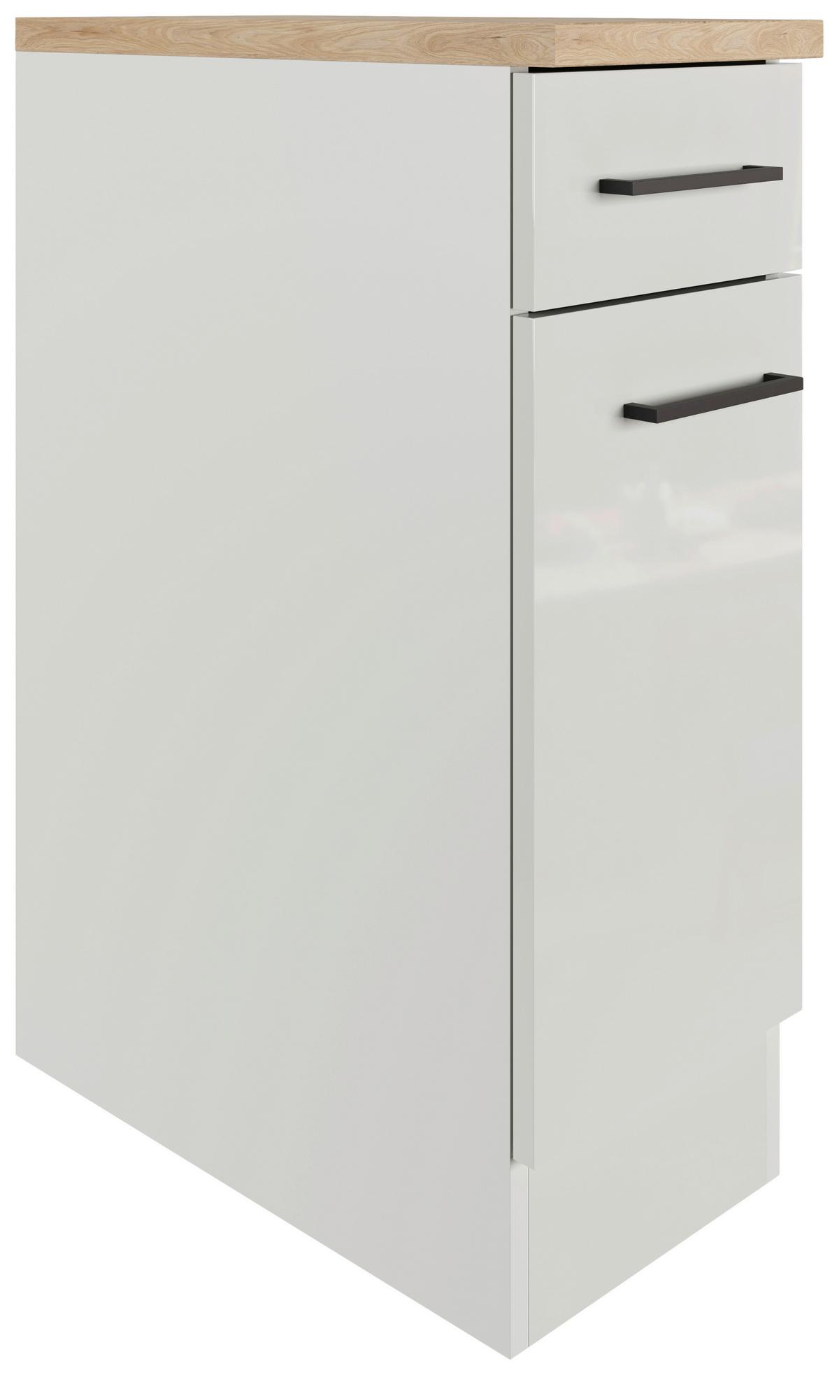 Kuhinjska Spodnja Omarica Levi, Svetlo Siva, Š. 30 Cm - črna/siva, Moderno, kovina/leseni material (30/86/60cm) - FlexWell