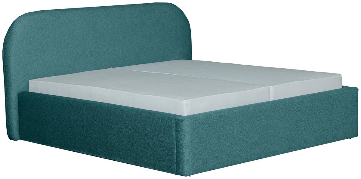 Oblazinjena Postelja - barve petroleja/črna, Design, tekstil (180/200cm) - Mömax