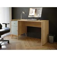 Birou Whenua - verde salvie/culoare lemn stejar, Modern, metal/material pe bază de lemn (139,6/77,3/60cm) - Mömax