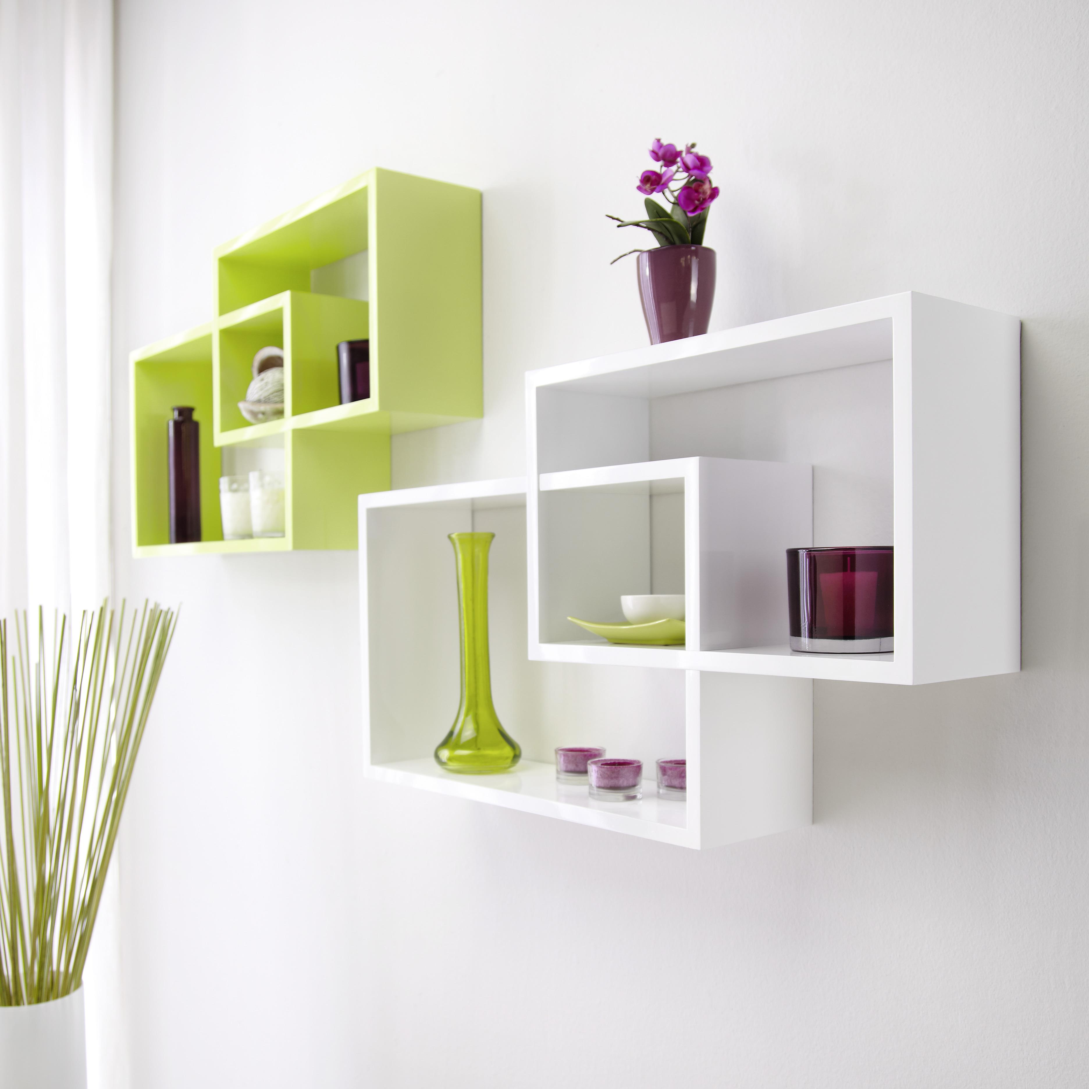 Stenski Regal Duetto - bela, kovina/umetna masa (50/40,1/31,2/26,2/15cm) - Modern Living