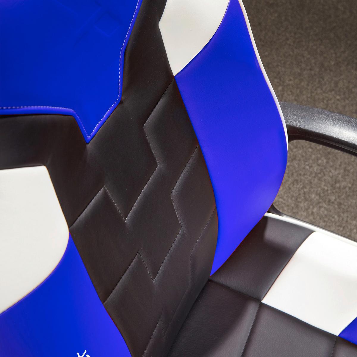 Gamingsessel Saturn ca. 57,5x 107,5x44 cm Blau/Weiß/Schwarz - Blau/Schwarz, MODERN, Textil (57,5/107,5/44cm) - X Rocker