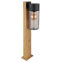 Außenleuchte Etsi Schwarz matt max. 40 Watt - Schwarz, Natur, Glas/Metall (9/14,5/50cm) - Globo