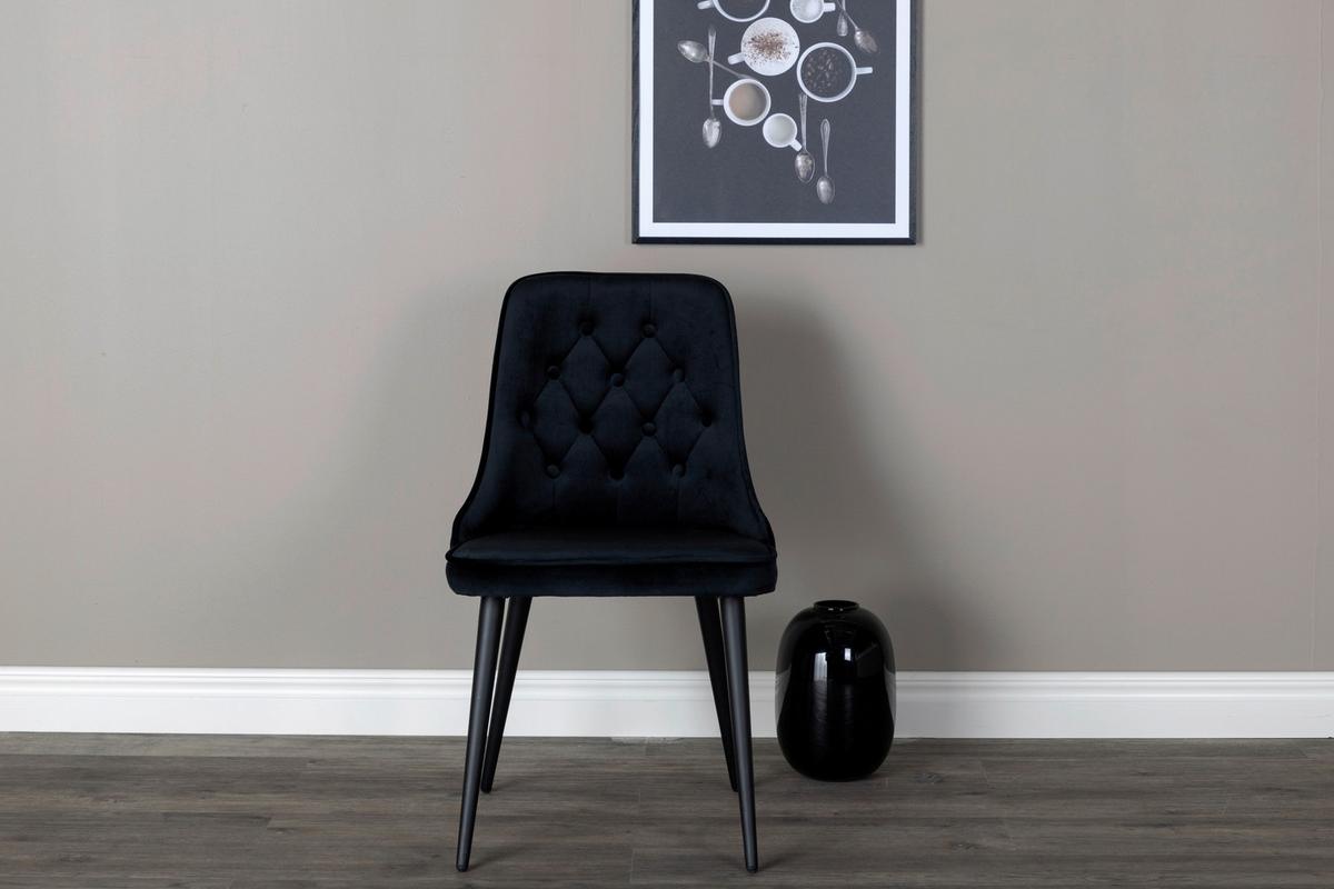 STUHL-SET VELVET DELUXE - Schwarz, Design, Kunststoff/Textil (50/88.5/66cm) - Livetastic