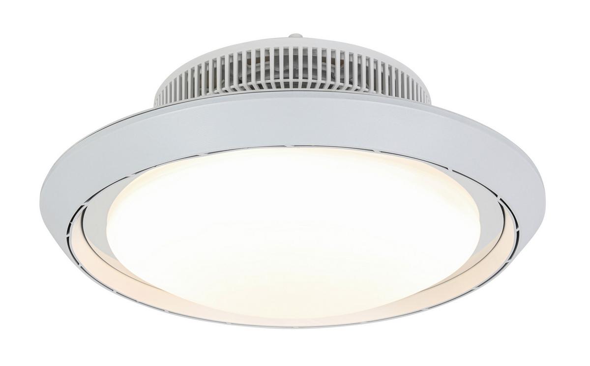 Ventilator de plafon Kurto - alb/culoare crom, Modern, plastic (42/18cm) - Mömax