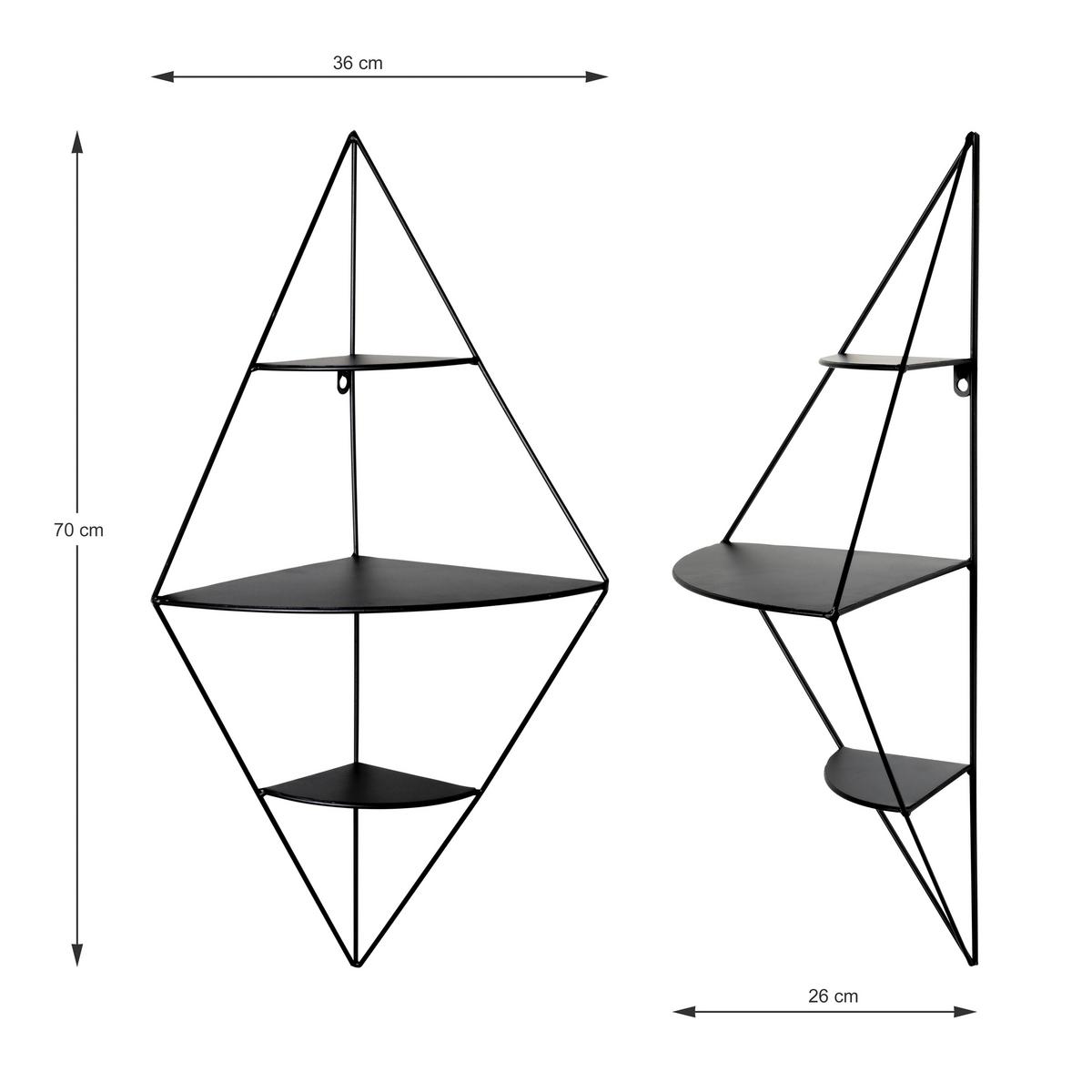 Kotni Regal Leicester, Črna - črna, Moderno, kovina (36/70/26cm) - Mömax