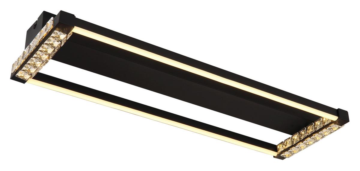 PLAFONNIER LED 67164D - clair/noir, Design, métal/matière synthétique (62,5/20,6/7cm) - Globo