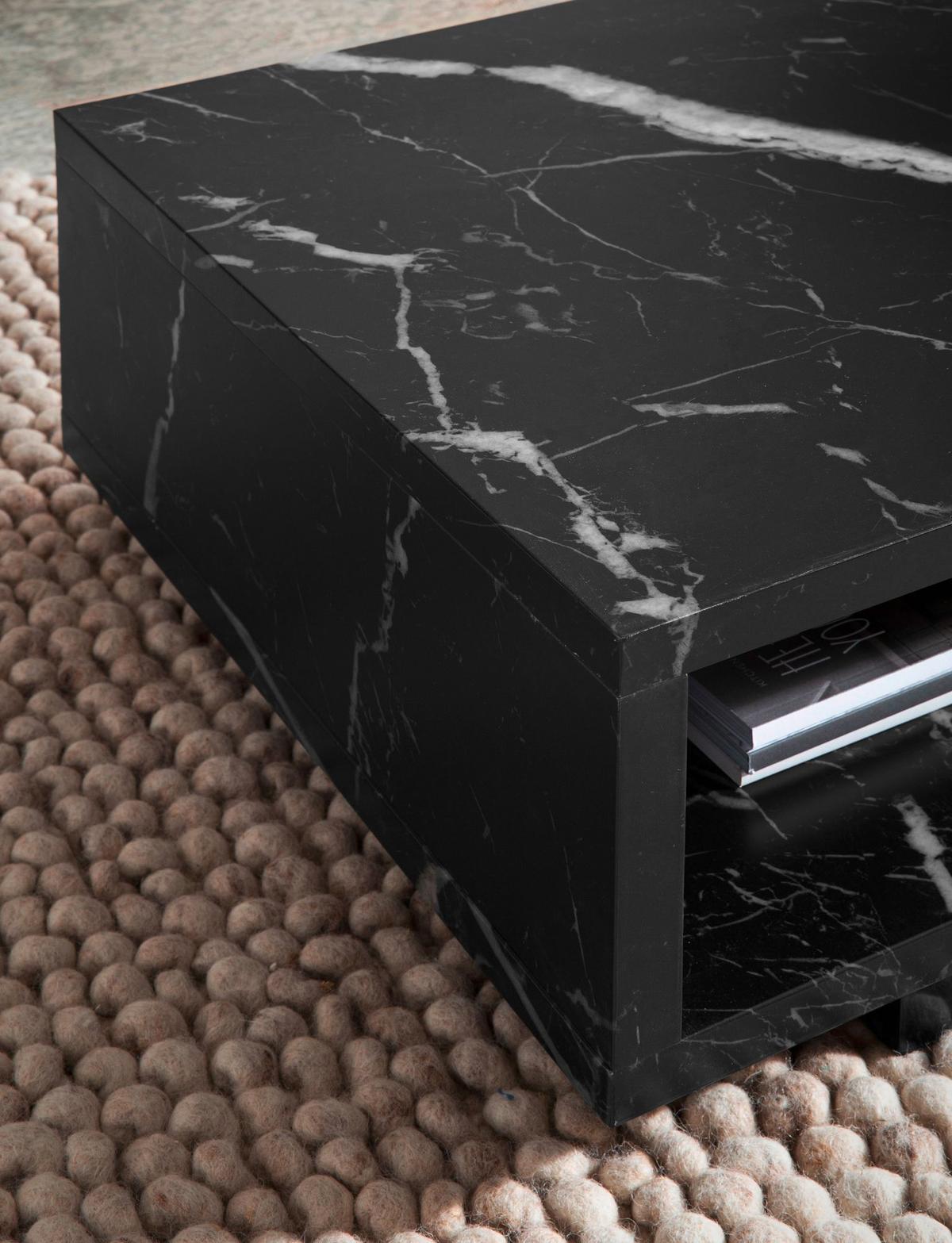 COUCHTISCH WL6.936 - Schwarz, Design, Holzwerkstoff/Kunststoff (100/50/25cm) - Livetastic