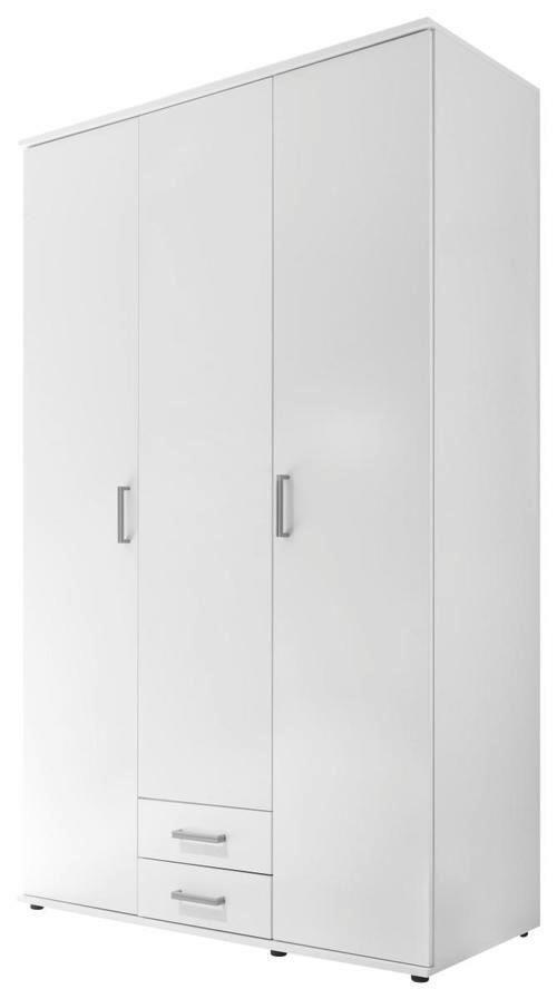 Drehtürenschrank in Weiß - Alufarben/Weiß, KONVENTIONELL, Holzwerkstoff/Kunststoff (119,6/196,3/53,5cm) - Modern Living