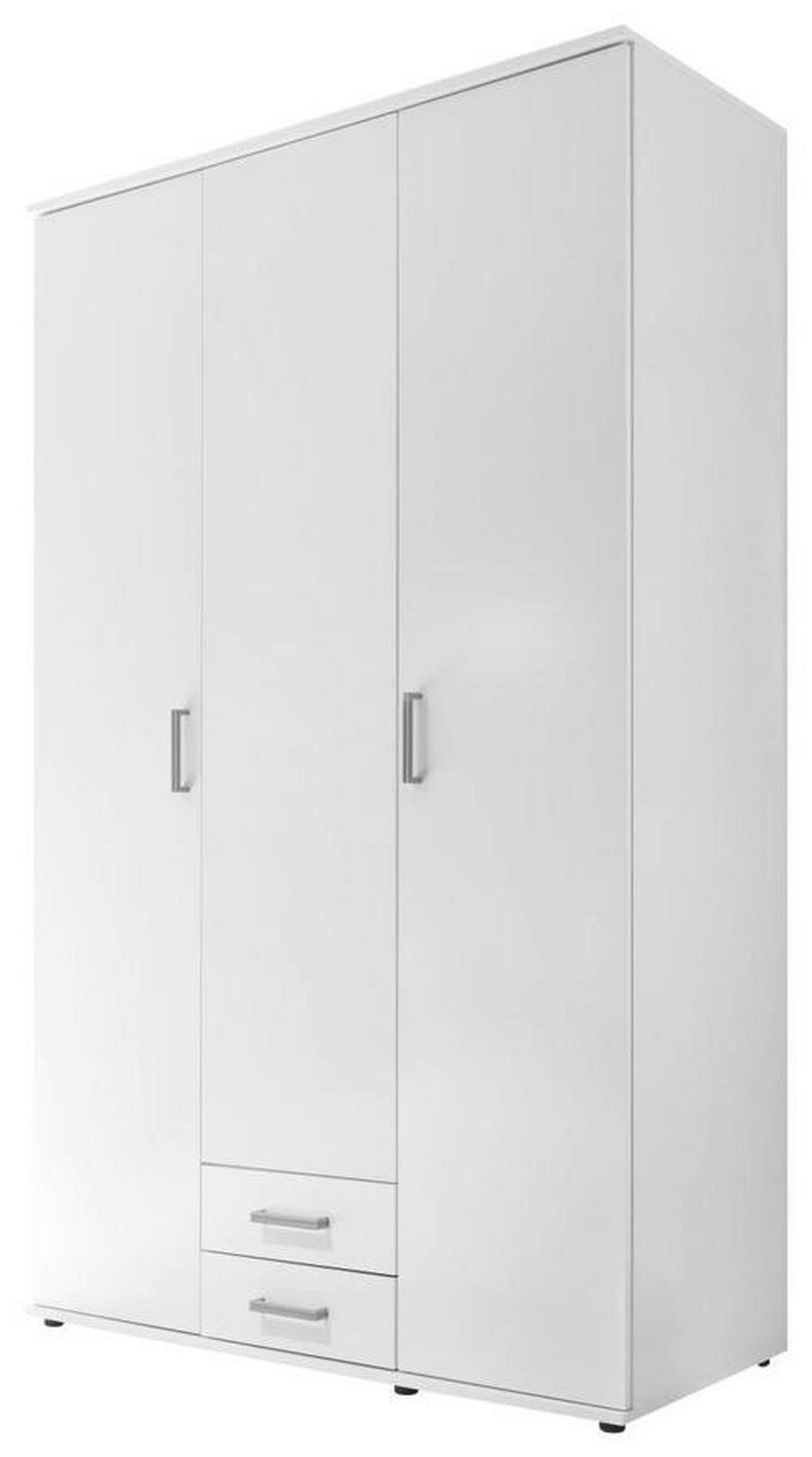 Drehtürenschrank in Weiß - Alufarben/Weiß, KONVENTIONELL, Holzwerkstoff/Kunststoff (119,6/196,3/53,5cm) - Mömax
