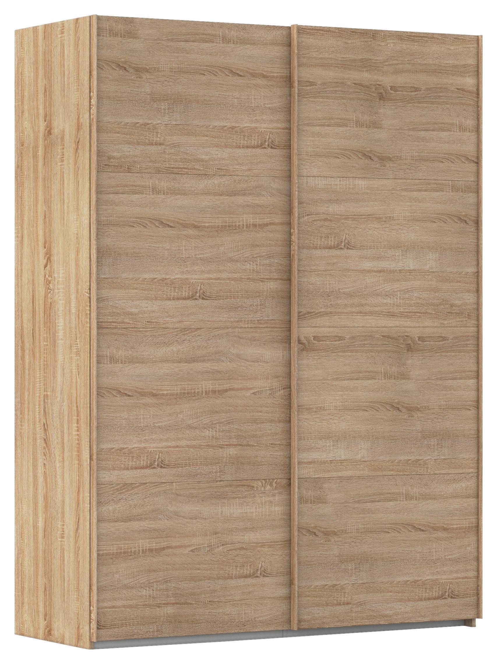 Omara Z Drsnimi Vrati Evelyn, Barva Hrasta - hrast sonoma, Design, umetna masa/leseni material (162/223/68cm) - Novel