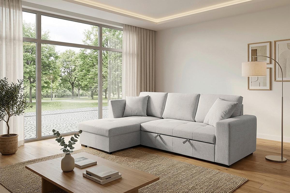 Kutna Garnitura Lukas - krem, Trend, tekstil (158/239cm) - Modern Living