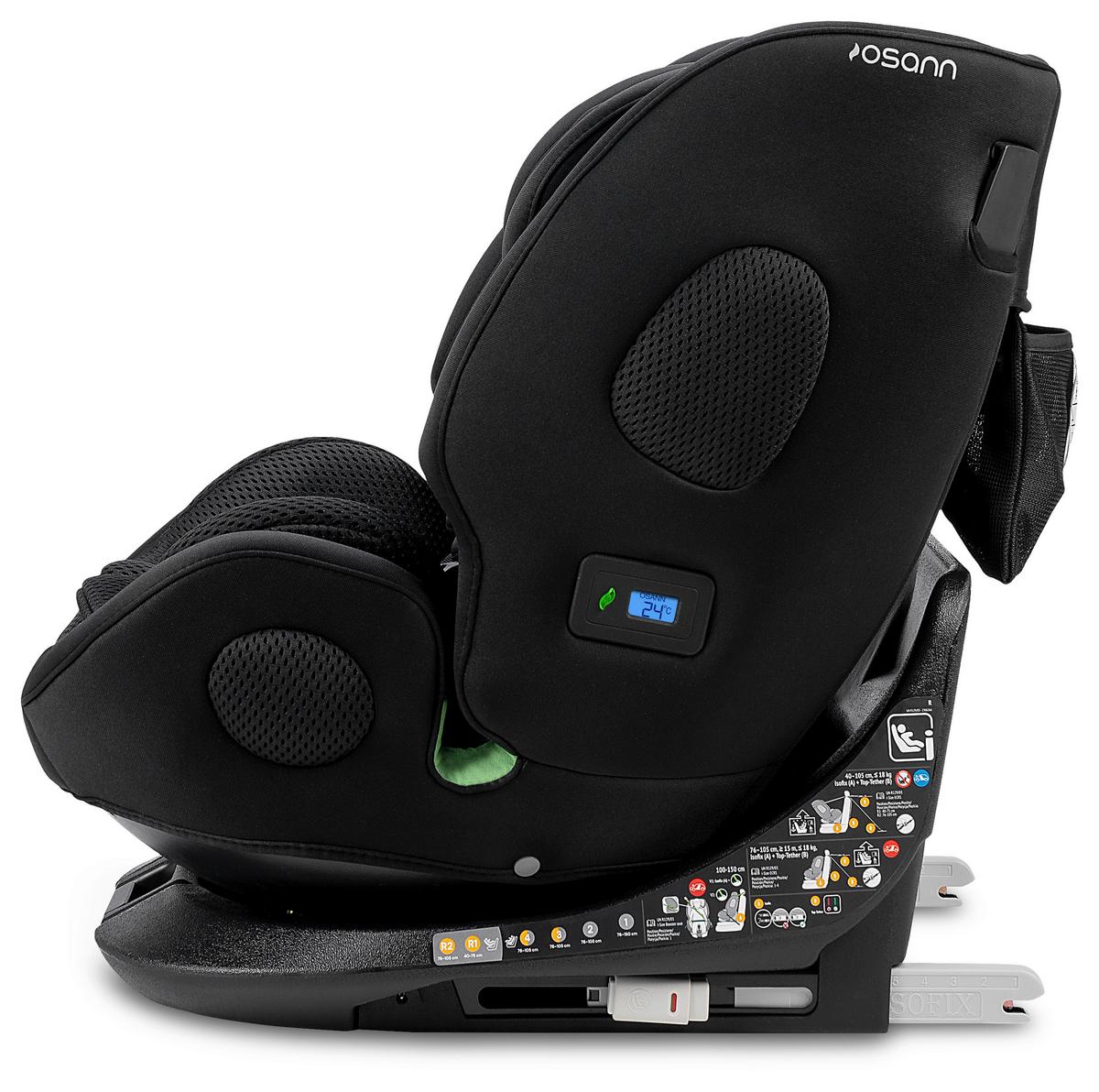 FOTELIK SAMOCHODOWY OBROTOWY ONE360 KLIMAX - czarny, Basics, tkanina (48/43/58cm) - Osann