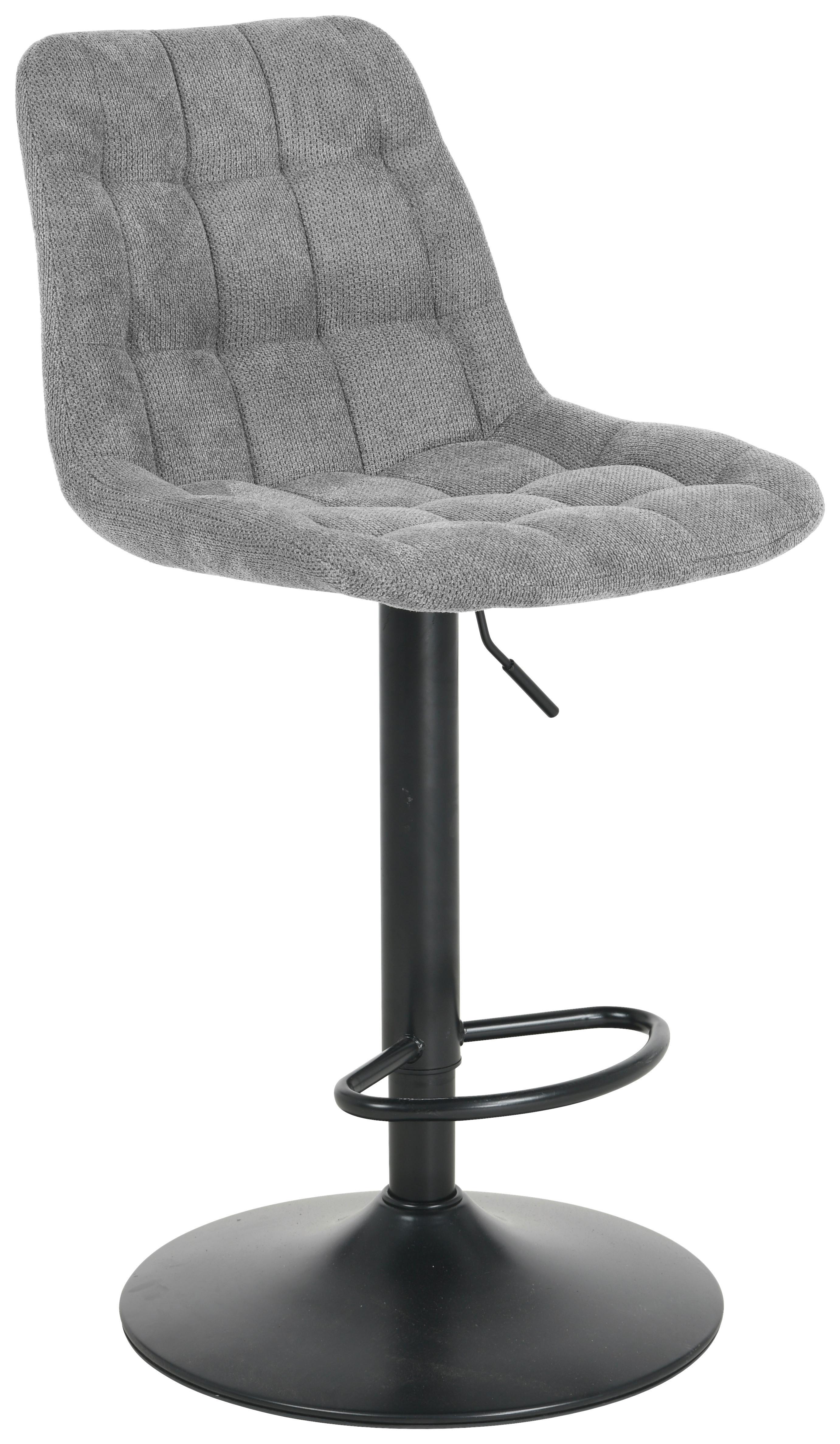 Barhocker Theo Grau - Schwarz/Grau, MODERN, Holz/Textil (46/94-114/55cm) - Mömax