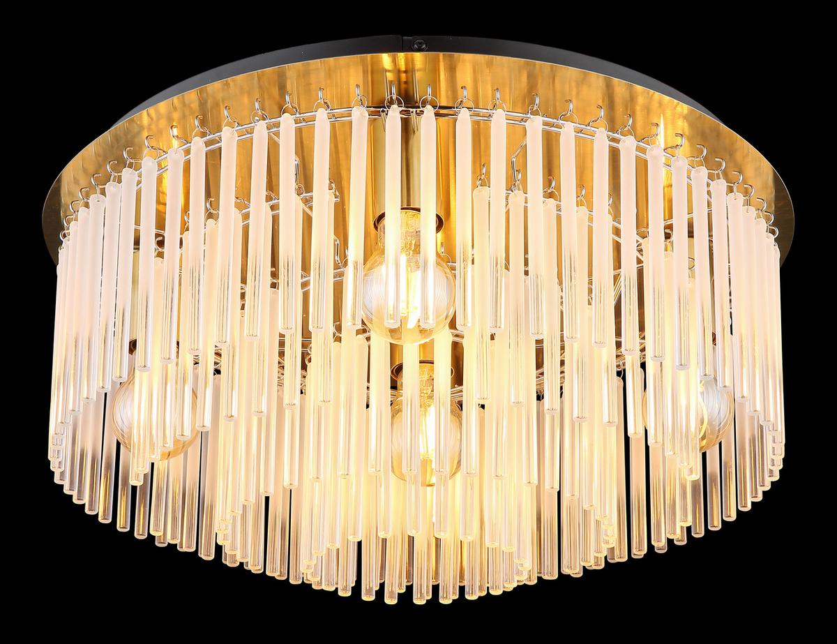 DECKENLEUCHTE 15698D1M - Klar/Goldfarben, Konventionell, Glas/Metall (50/25cm) - Globo