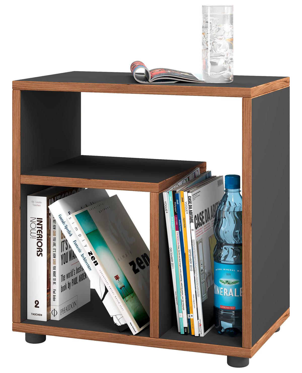 BEISTELLTISCH ZEITO - Honigeiche/Anthrazit, Design, Holzwerkstoff/Kunststoff (50/55/30cm) - MID.YOU