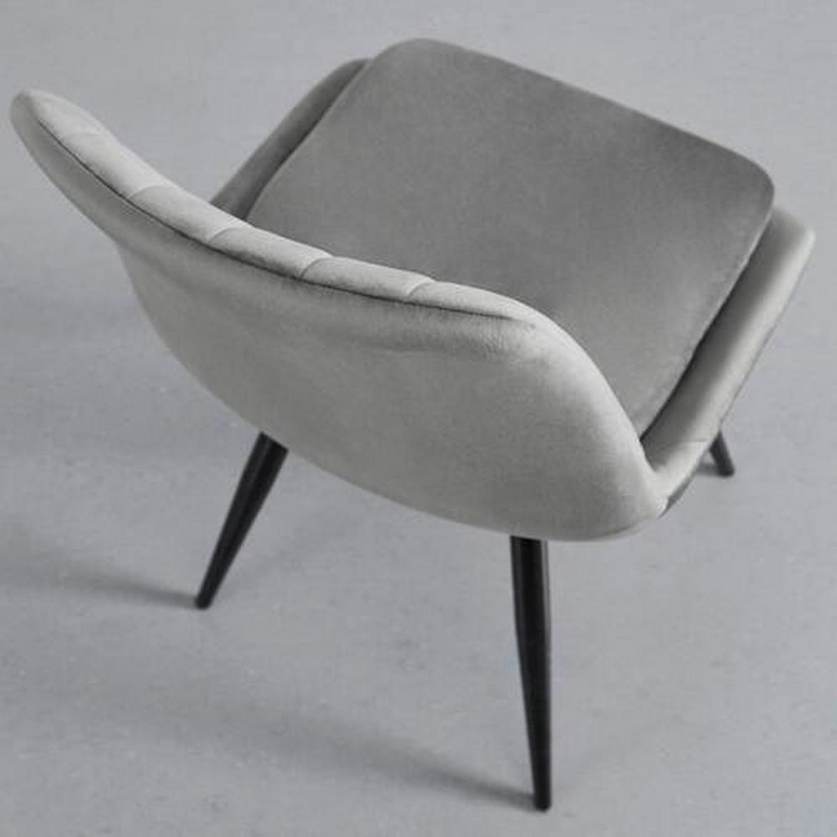 Stuhl Joy Dunkelgrau Samt Gepolstert - Dunkelgrau/Schwarz, MODERN, Holz/Textil (49/82/55cm) - Bessagi Home