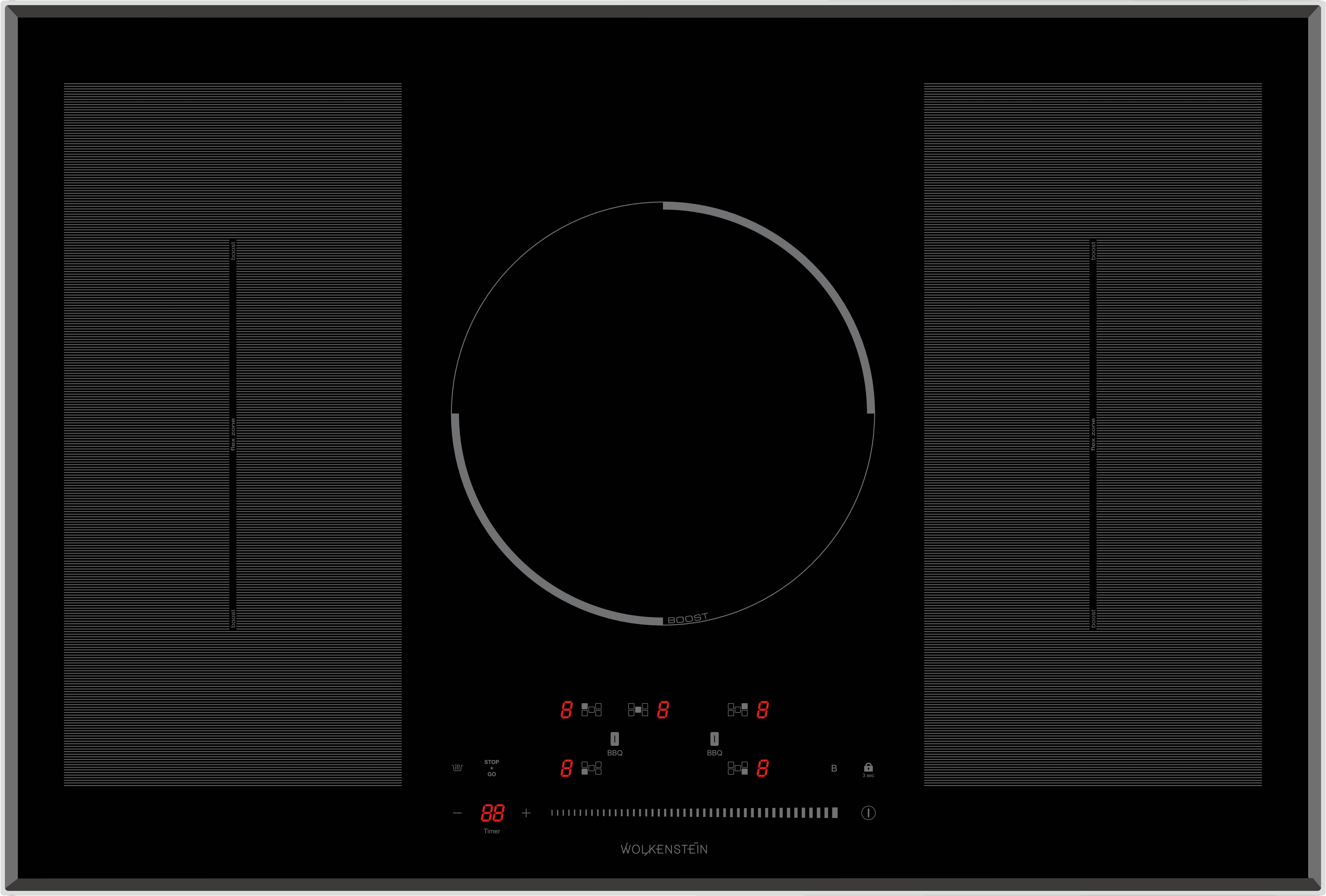 Glaskeramikkochfeld Schwarz - Basics, Glas (77/6/52cm) - Wolkenstein