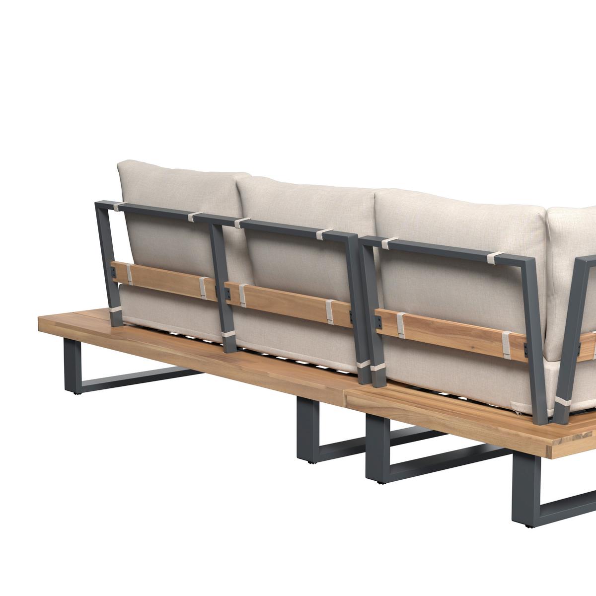 LOUNGEGARNITUR GABRIEL - Akaziefarben, Natur, Holz/Metall (173/73/82cm) - Mömax