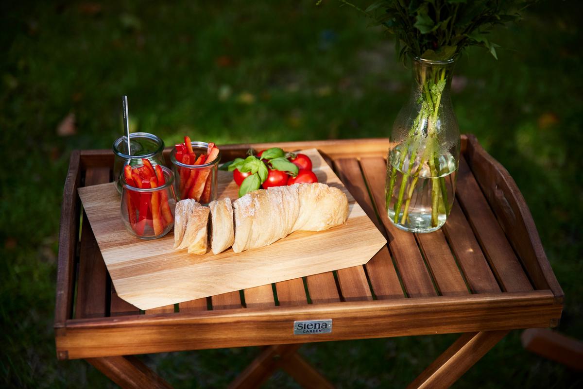 GARTENBEISTELLTISCH 358329 - Akaziefarben, MODERN, Holz (60/40,5/66,5cm) - Siena Garden