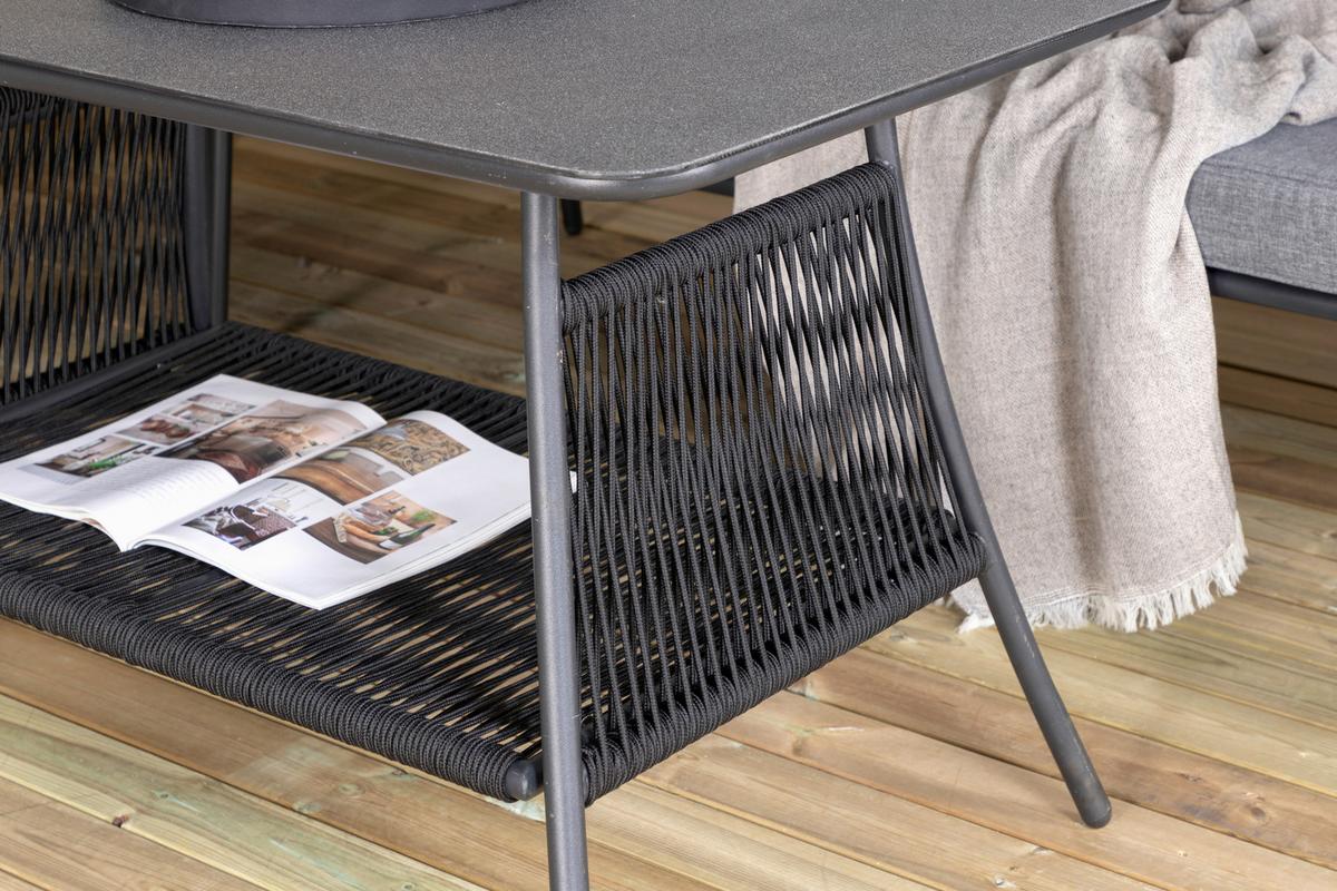 Dining-Loungeset Berlin ca. 173x196 cm Schwarz - Schwarz, KONVENTIONELL, Metall (173/196cm) - Gardenson