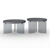 Couchtisch Moreno Grau MDF 2-er Set - Dunkelgrau/Grau, MODERN, Glas/Holzwerkstoff (80/42,5cm) - Bessagi Home