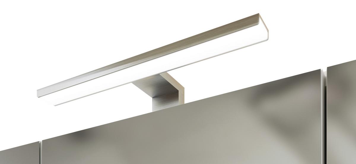 Badmöbel-Set 3-tlg inkl. LED Stockholm 80cm Weiß - Weiß/Grau, KONVENTIONELL, Holzwerkstoff (80cm) - Held