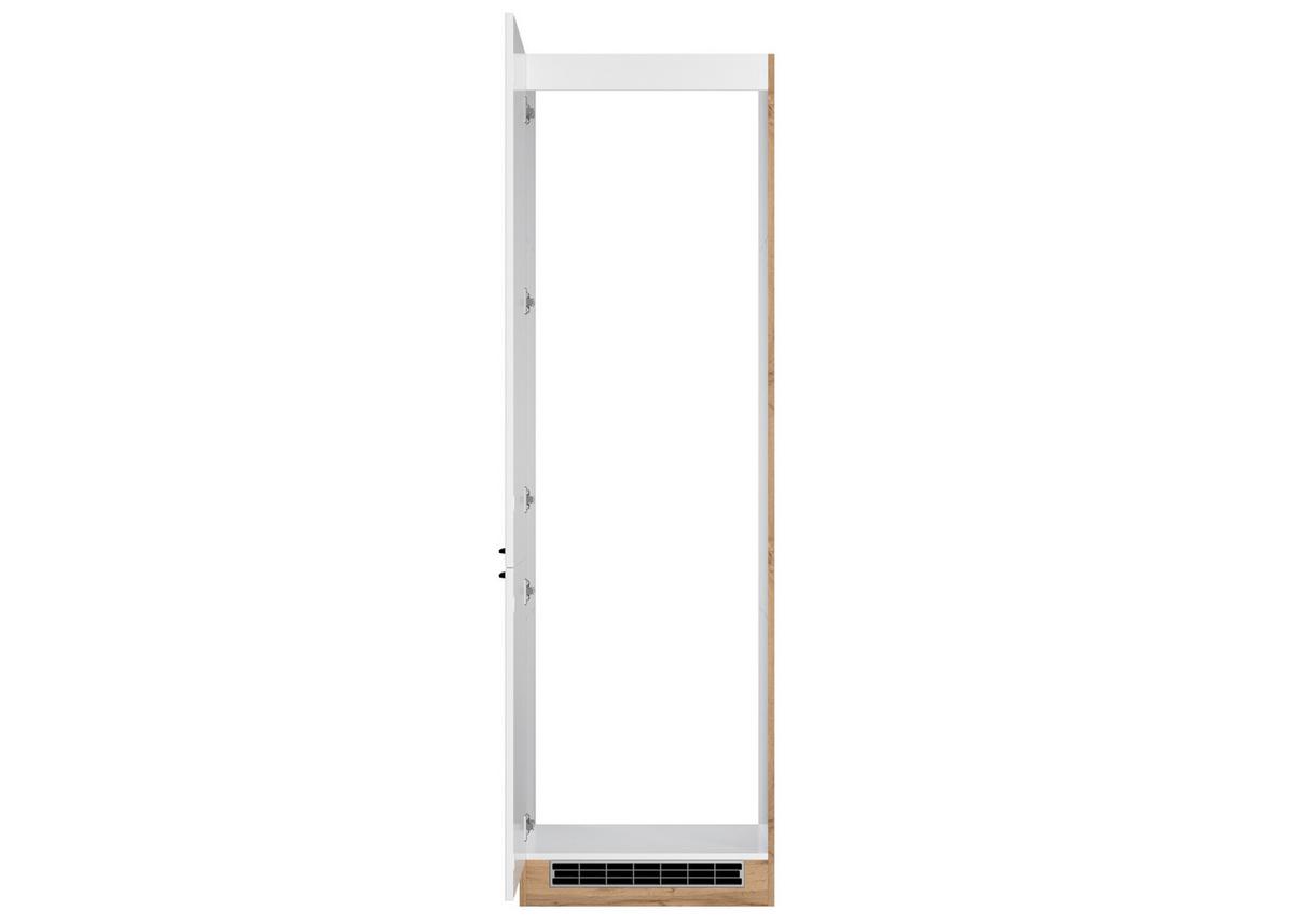 Geräteumbauschrank Meran ca. 60x200x60 cm Weiß/Eiche - Eiche Wotan/Schwarz, LIFESTYLE, Holzwerkstoff/Metall (60/200/60cm) - Held