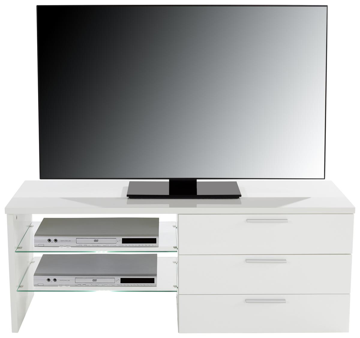 Măsuță TV MERLIN II NEW - alb, Modern, material pe bază de lemn (118,4/47/39,5cm) - Modern Living
