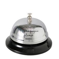 Dekoglocke Champagner I Schwarz/Silberfarben - Silberfarben/Schwarz, Konventionell, Metall (8,5/6cm) - Modern Living