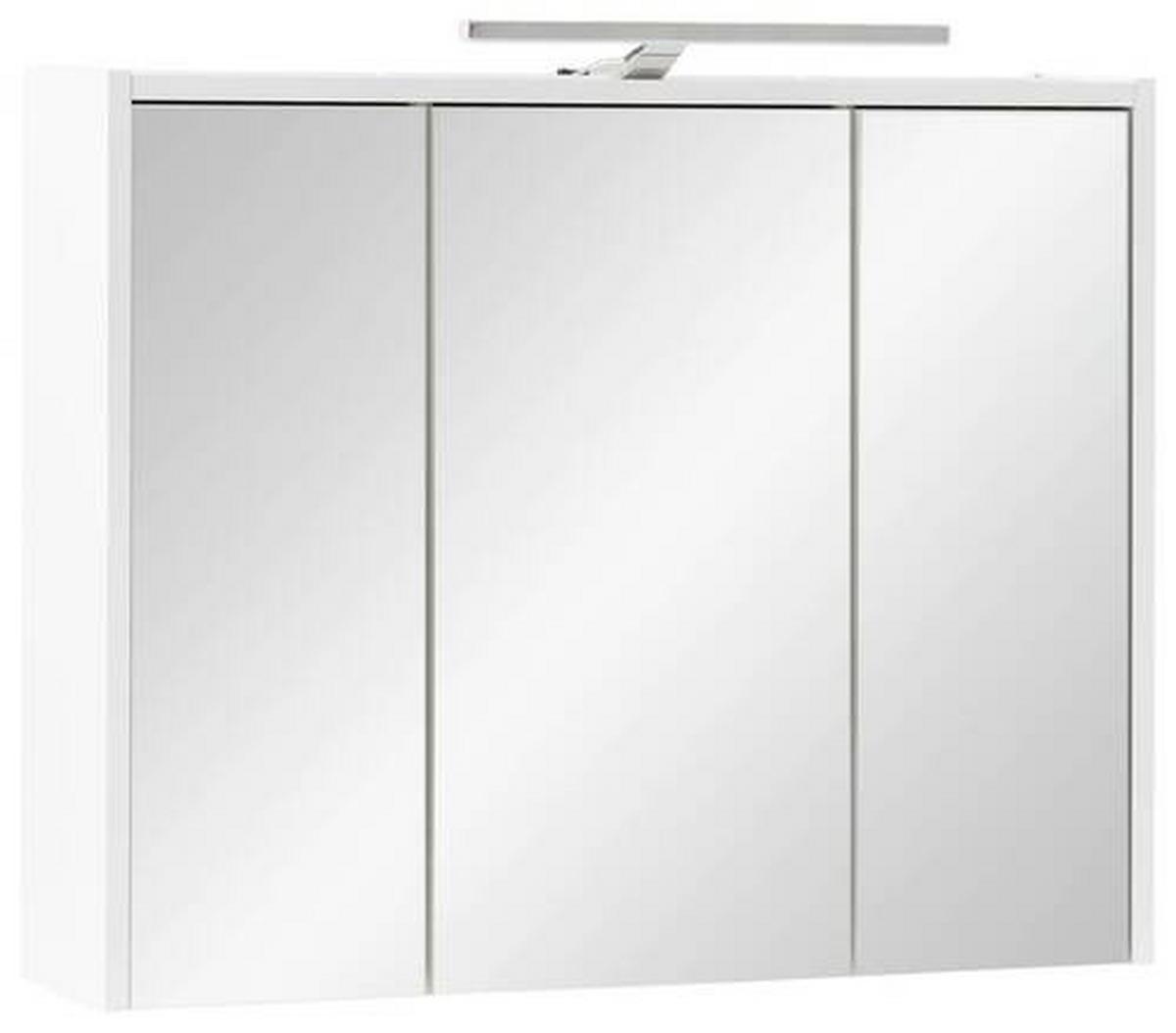 Spiegelschrank Flag ca. 74,5x65x16 cm Weiß - MODERN, Glas/Holzwerkstoff (74,5/65/16cm) - MID.YOU
