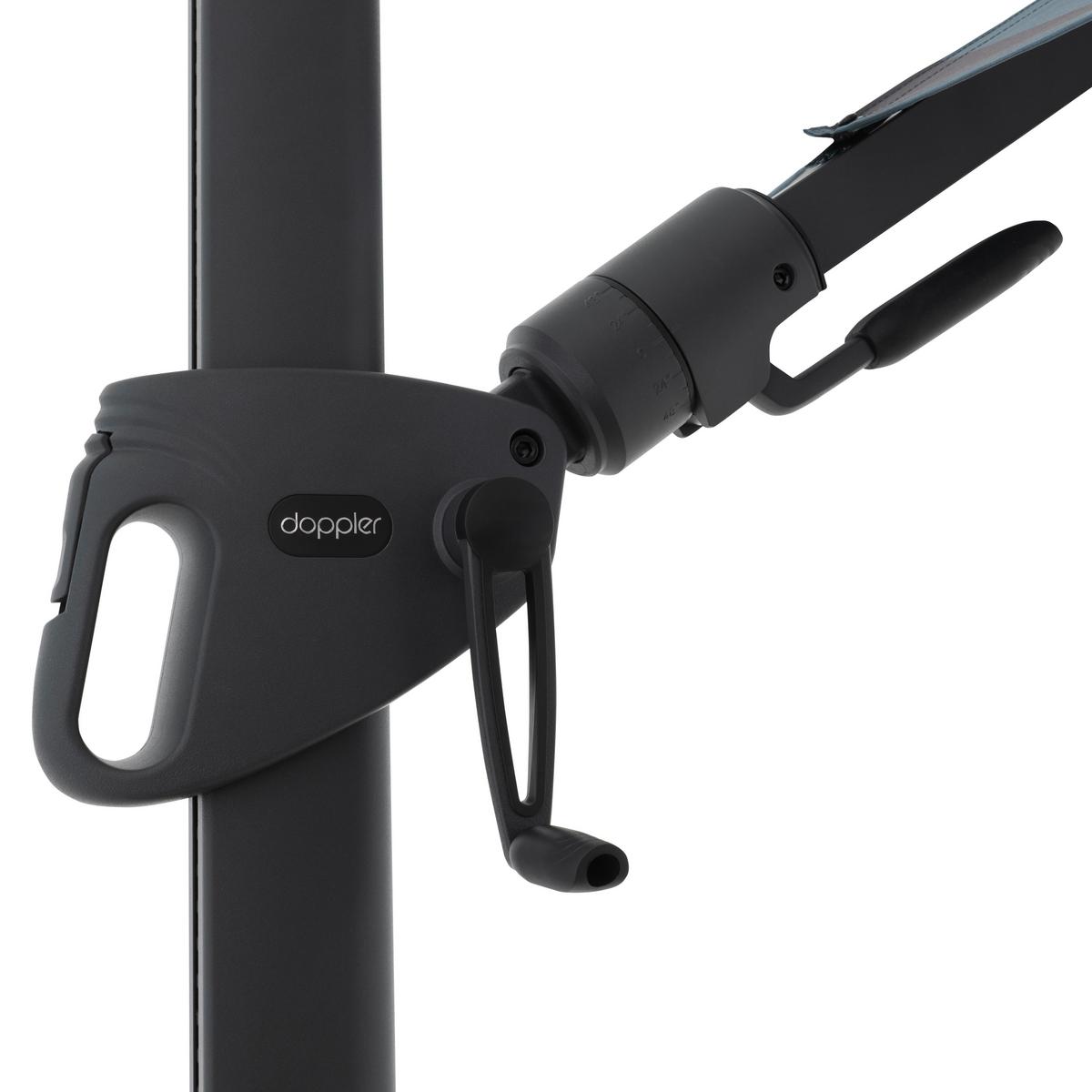 Ampelschirm Myzone Hellgrau ca. 320x240cm - Anthrazit/Hellgrau, Basics, Textil/Metall (320/240cm) - Doppler