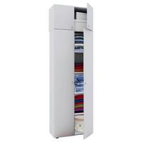 Mehrzweckschrank ''Vandol I'', in Weiß, 5-Fächer - Schwarz/Weiß, MODERN, Holzwerkstoff/Kunststoff (70/218/39cm) - MID.YOU