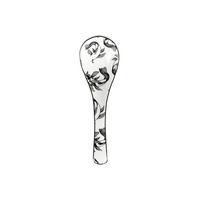 Löffel Shiva in Schwarz/Weiss. - Weiss/Schwarz, Lifestyle, Keramik (13,8/4,3/2,8cm) - Mömax
