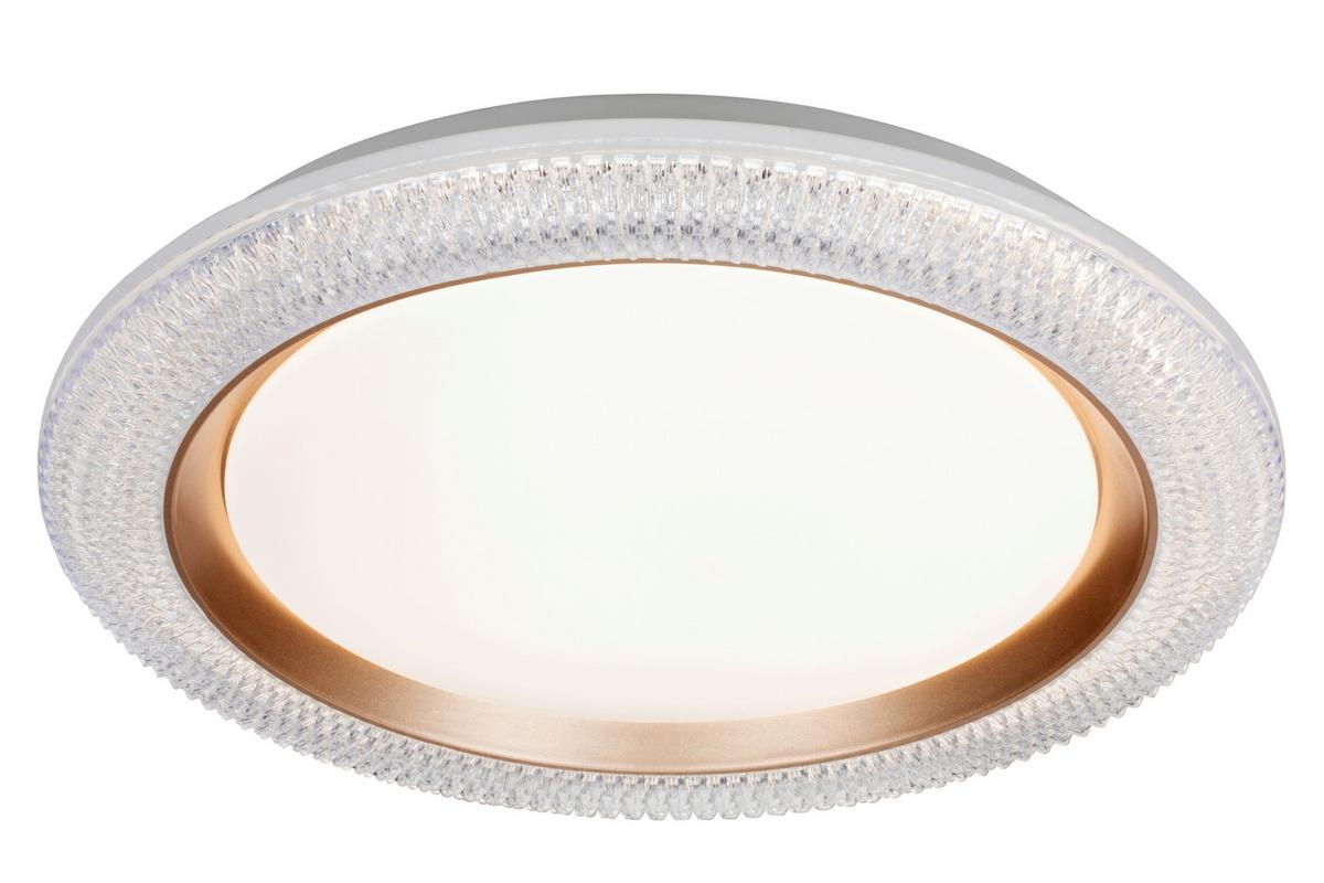 Plafonieră cu LED Jom - alb/auriu, Konventionell, plastic/metal (40cm) - Modern Living
