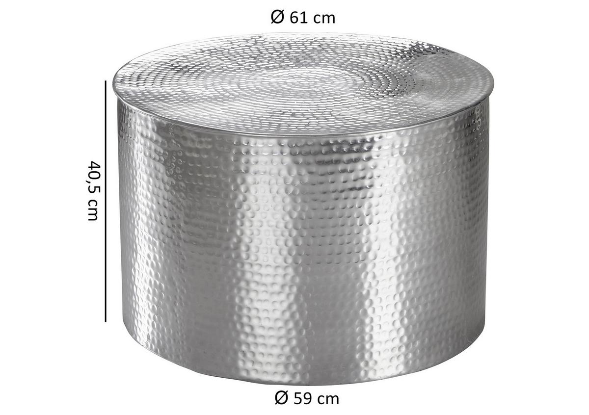 Klubska Miza Rahi - srebrne barve, Trendi, kovina (61/61/40,5cm) - MID.YOU