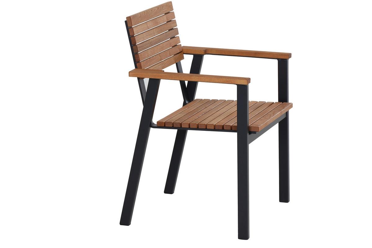 STAPELSESSEL N86392 - Anthrazit/Robinienfarben, KONVENTIONELL, Holz/Metall (60/83/58,5cm) - Siena Garden