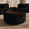 SOFFBORD KIRA - svart, Modern, trä/textil (86/86/43cm) - Bessagi Home