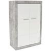 Komoda Malta - bijela/siva, Moderno, staklo/drvni materijal (96/132/35cm) - Modern Living