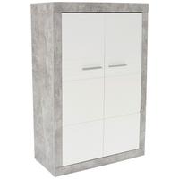Komoda Malta - bijela/siva, Moderno, staklo/drvni materijal (96/132/35cm) - Modern Living