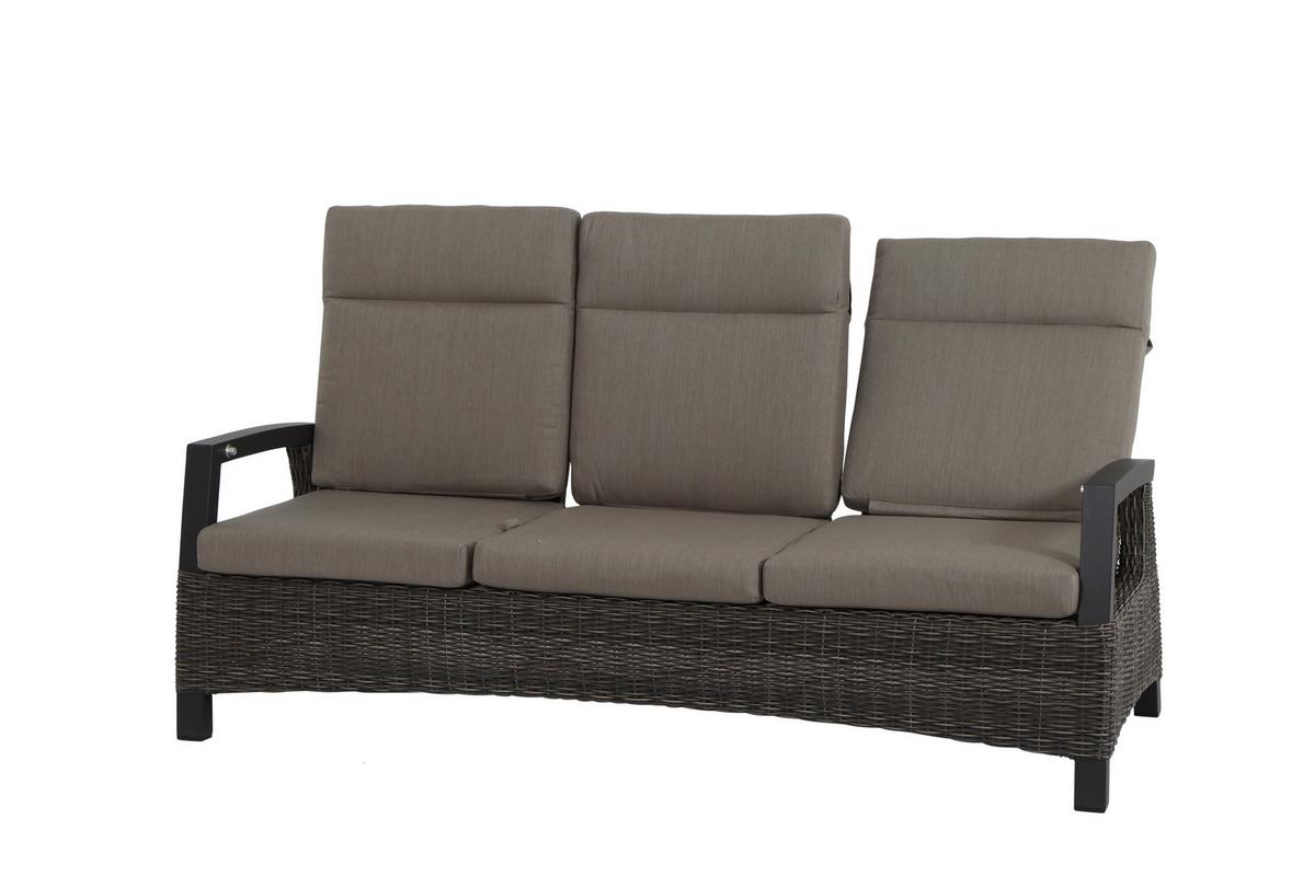 Loungegarnitur Corido Grau - Grau, Basics, Keramik/Kunststoff (72/206/103cm) - Siena Garden