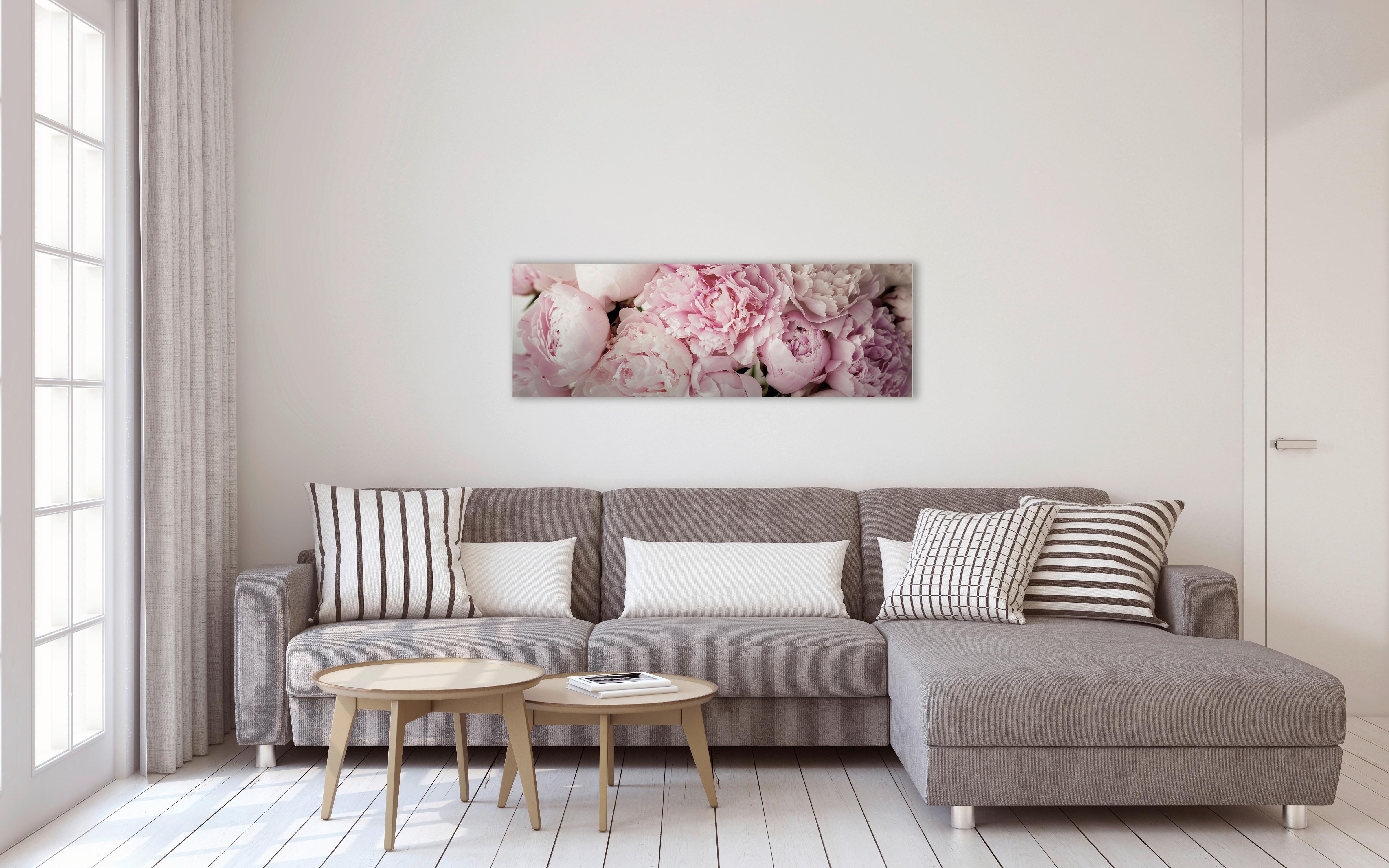 Tablou pe șasiu MARCUS - roz deschis/roz, Basics, material pe bază de lemn (150/50/2.50cm) - Modern Living