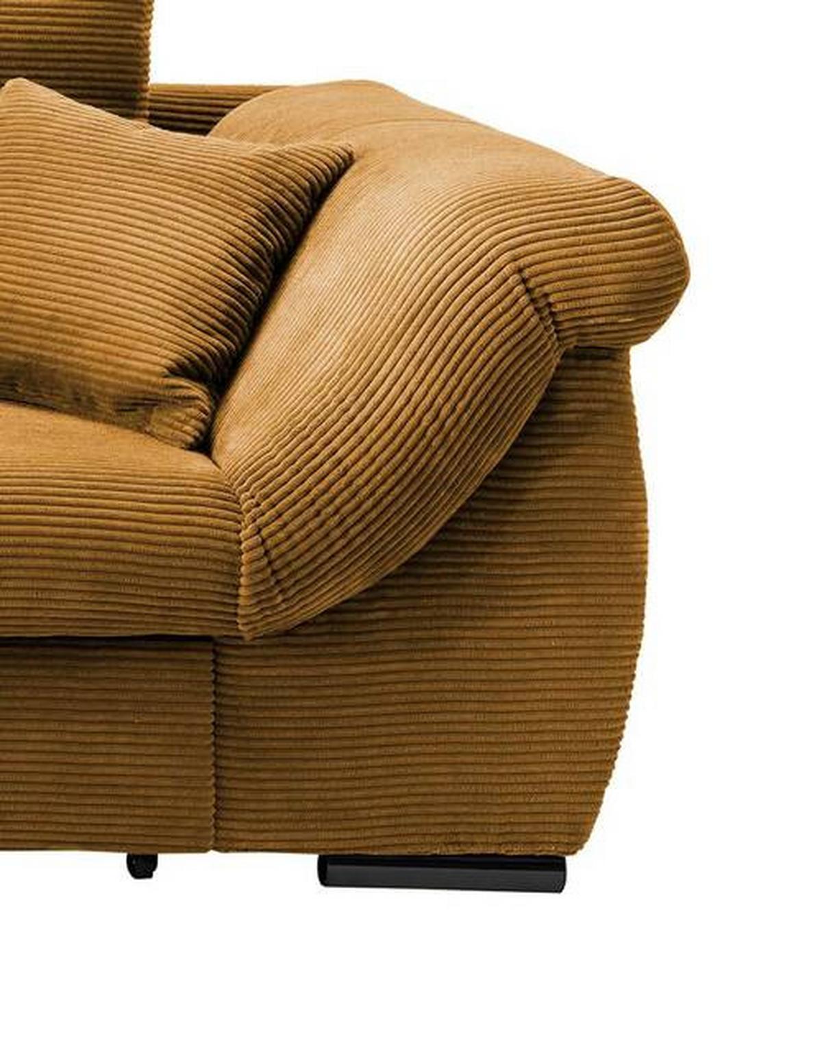 Wohnlandschaft Frederico Goldfarben Cord - Goldfarben/Schwarz, MODERN, Holz/Textil (188/302cm) - MID.YOU