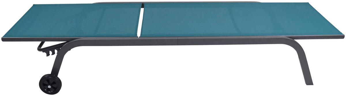 GARTENLIEGE SONLAS - Blau, Modern, Kunststoff/Textil (32/58/192cm) - Ambia Garden