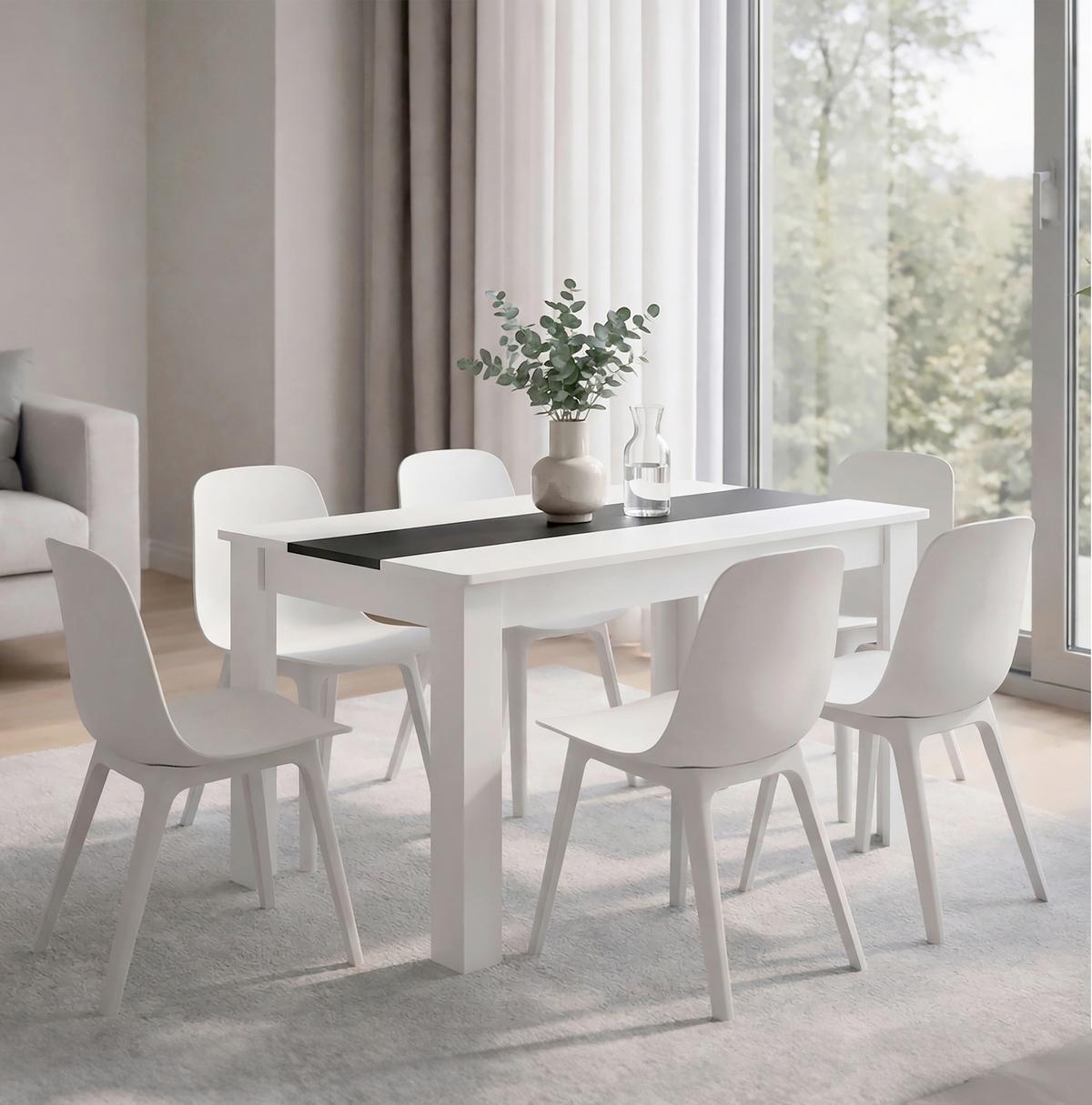 Esstisch Vcm Esstisch "disalo" 140x80 - Weiss/Anthrazit, Modern, Holzwerkstoff (140/80/75cm) - MID.YOU