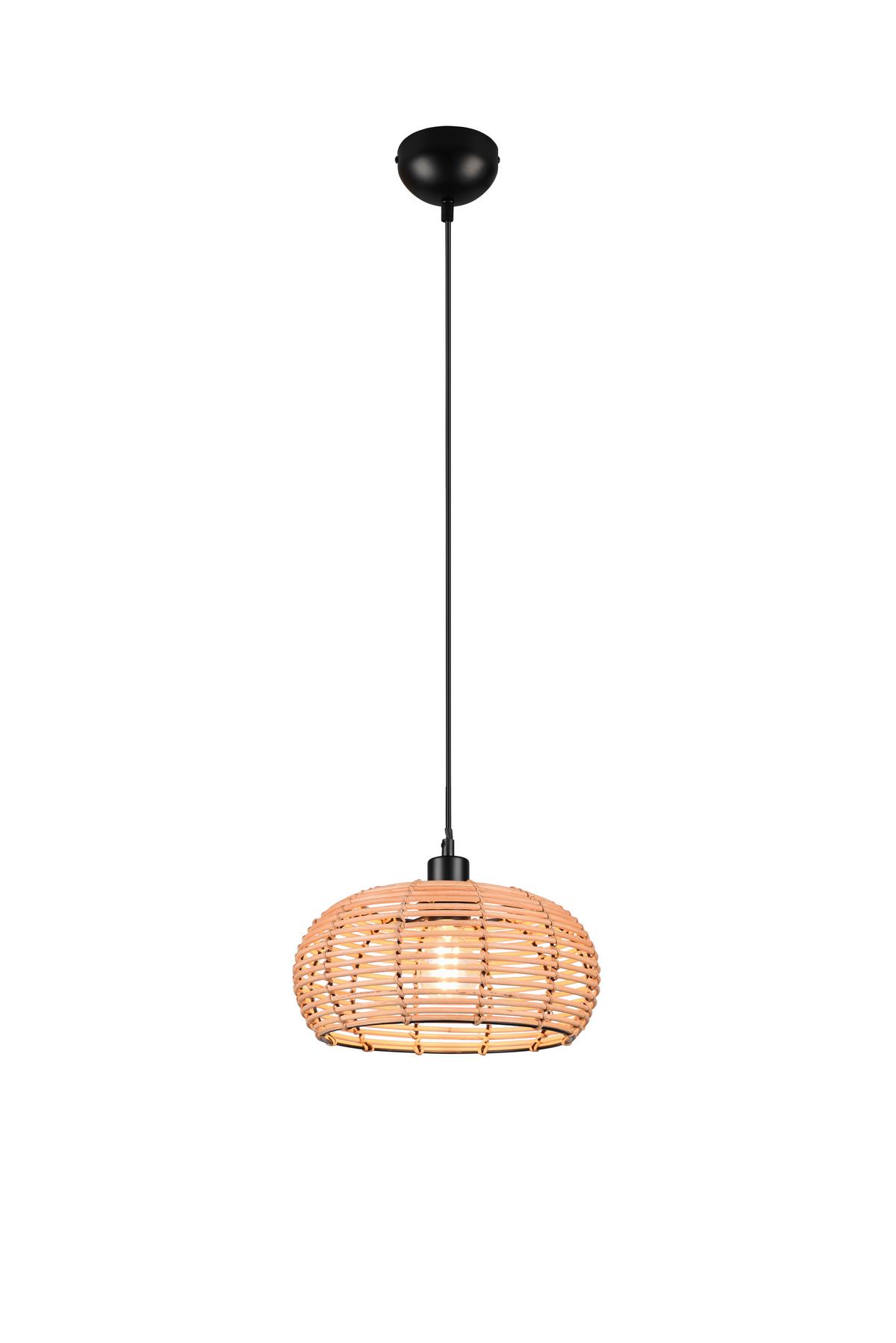 Hängeleuchte Inga Braun/Schwarz max. 40 Watt - Schwarz/Braun, Natur, Holz/Metall (29/150cm) - Trio Leuchten