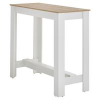 STÓŁ BAROWY MODESTO - biały/dąb artisan, Modern, materiał drewnopochodny (115/50/103cm) - MID.YOU