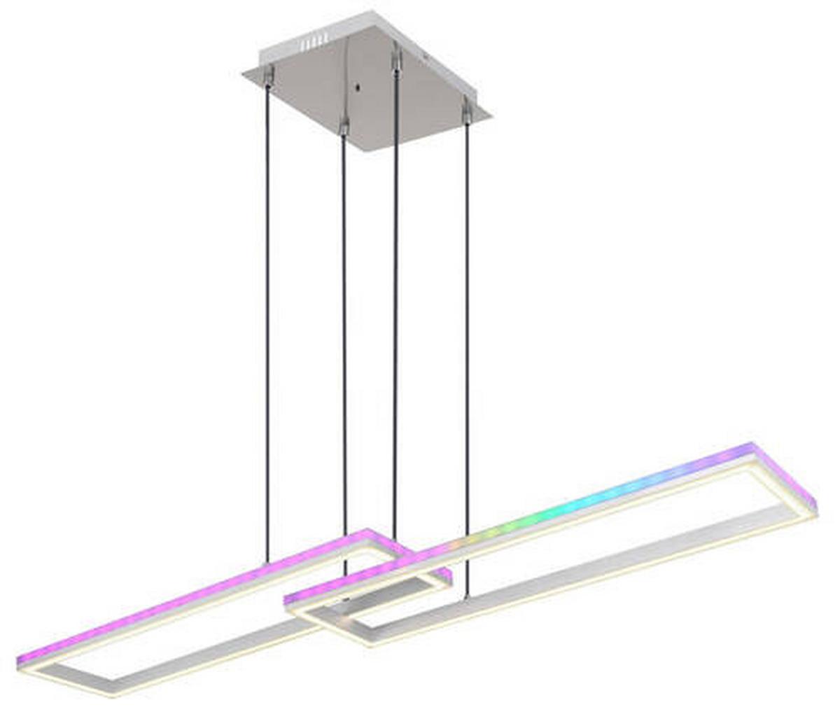Viseča Led-svetilka Salmos, S Sijalko - srebrne barve/opal, Trend, kovina/umetna masa (119,5/25,5/120cm) - Globo