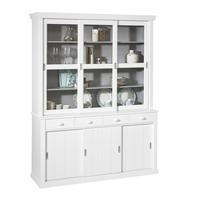 Vitrine Lagos Weiß - Schwarz/Weiß, Design, Glas/Holz (166/214/48cm) - Livetastic