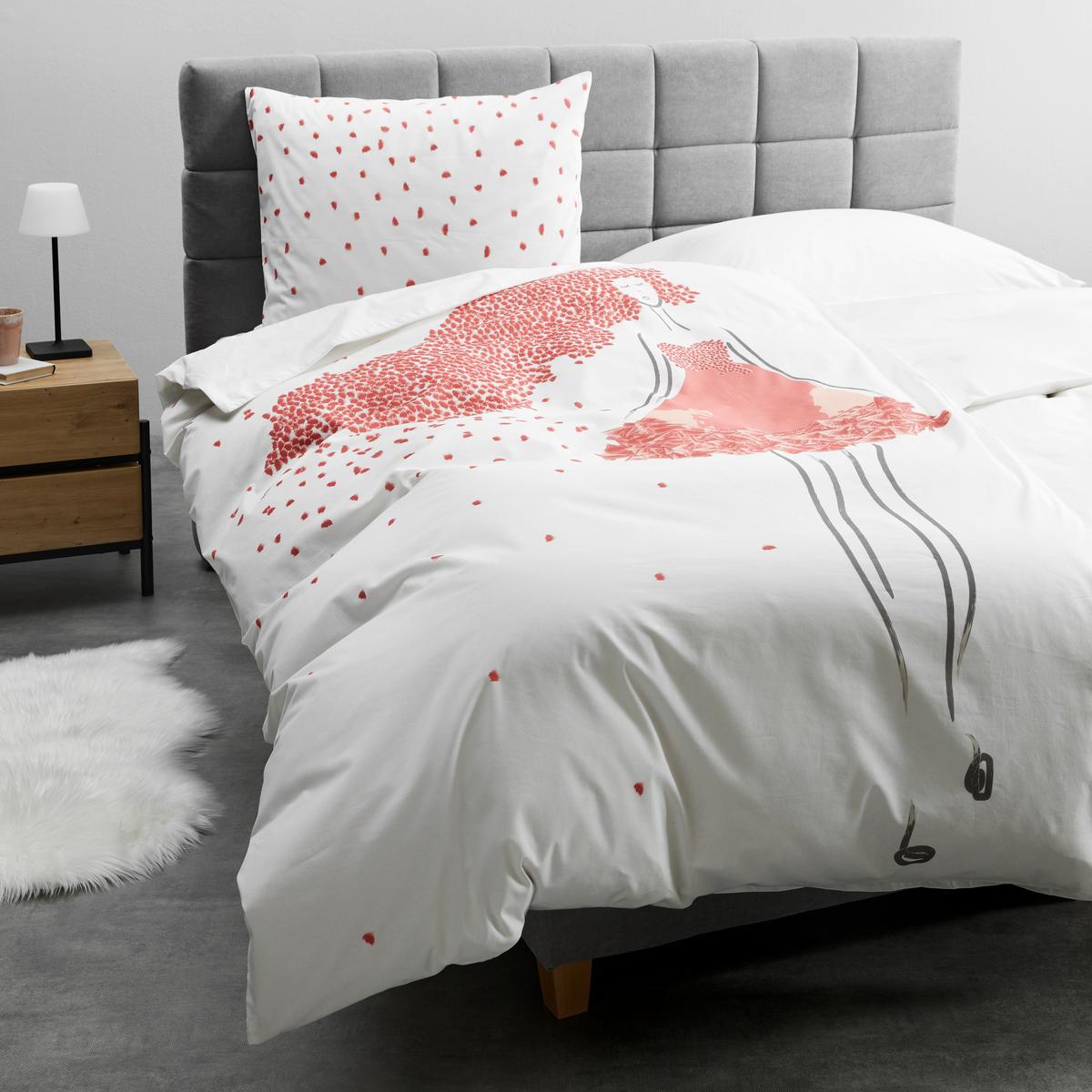 POŚCIEL DWUSTRONNA OPHELIA - różowy/biały, Romantik / Landhaus, tkanina (135/200cm) - Bessagi Home