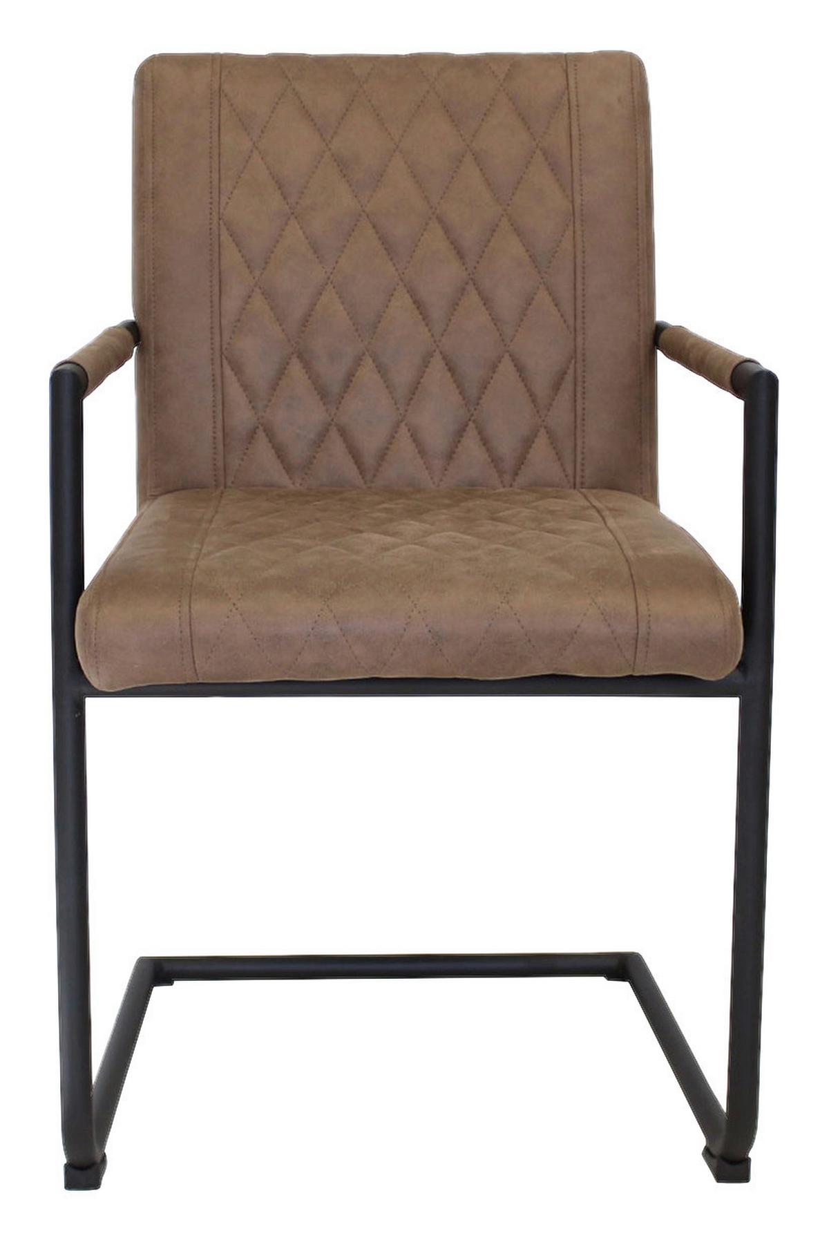 Armlehnstuhl-Set Damian ca. 52x88 cm 2er-Set Taupe - Taupe/Schwarz, LIFESTYLE, Textil/Metall (52/88/63cm) - MID.YOU